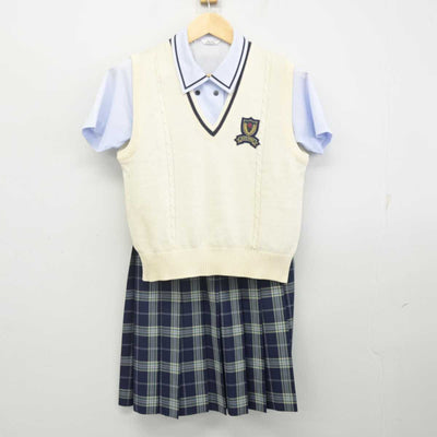 【中古】千葉県 千葉黎明高等学校 女子制服 3点 (ニットベスト・シャツ・スカート) sf070602