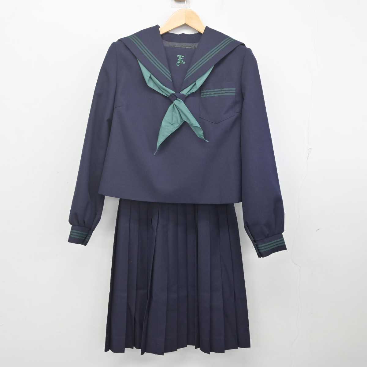 【中古】兵庫県 上郡高等学校 女子制服 3点 (セーラー服・スカート) sf070605