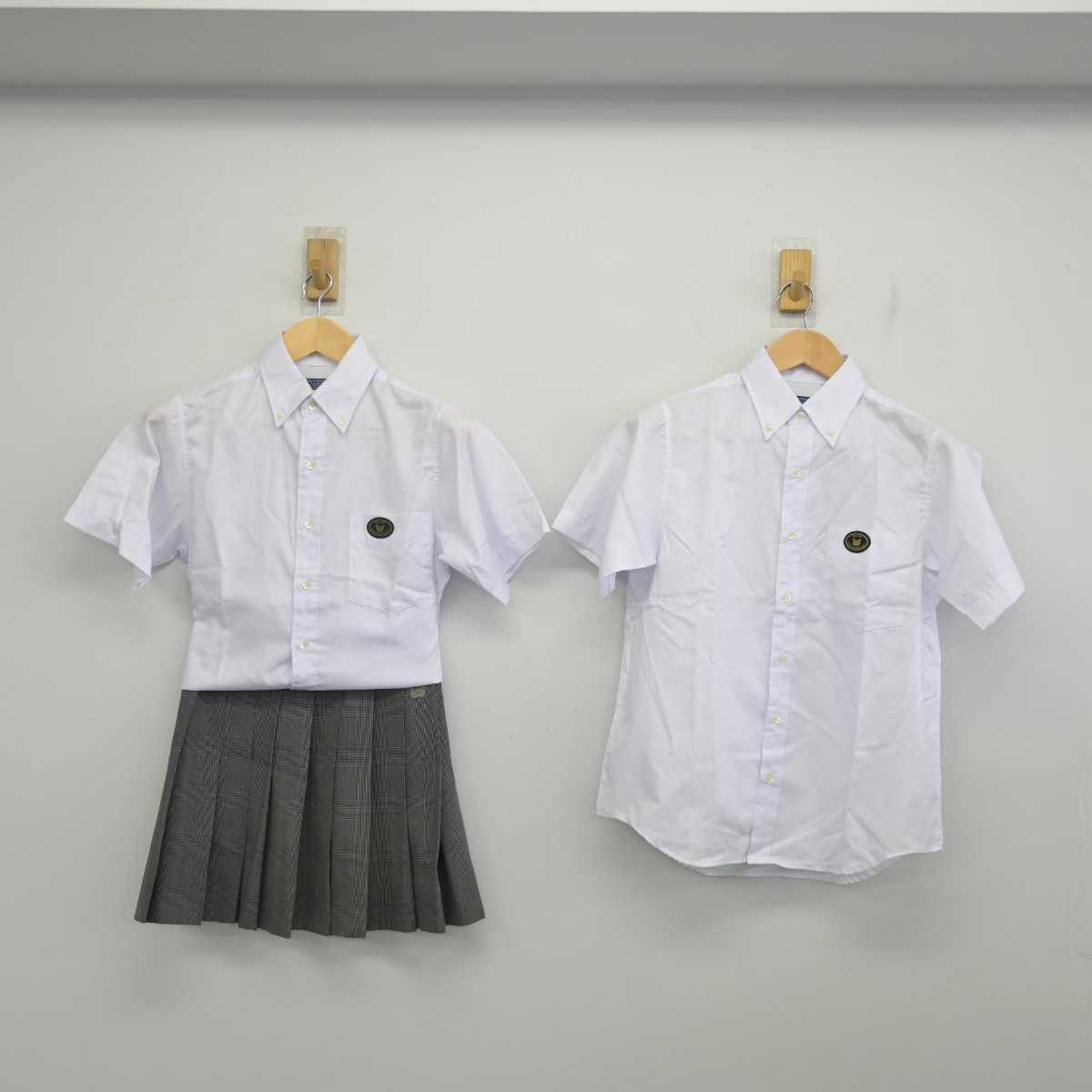 【中古】京都府 北陵高等学校 女子制服 3点 (シャツ・スカート) sf070609