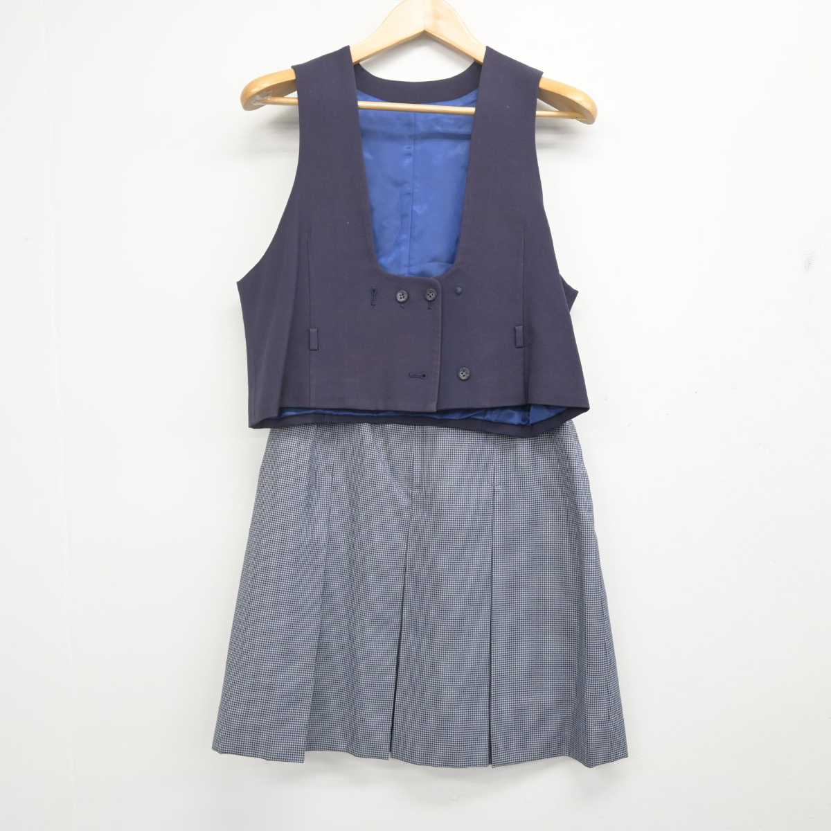 【中古】京都府 成安女子高等学校 女子制服 2点 (ベスト・スカート) sf070617