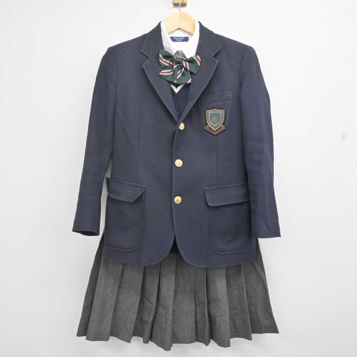 【中古】京都府 北陵高等学校 女子制服 5点 (ブレザー・ニット・シャツ・スカート) sf070620