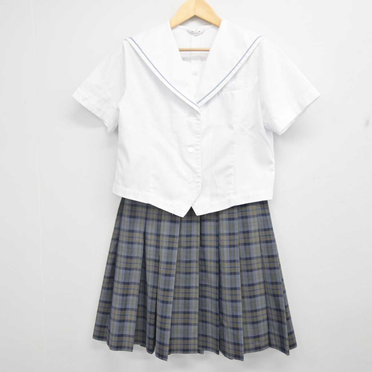 【中古】鹿児島県 蒲生高等学校 女子制服 2点 (セーラー服・スカート) sf070624