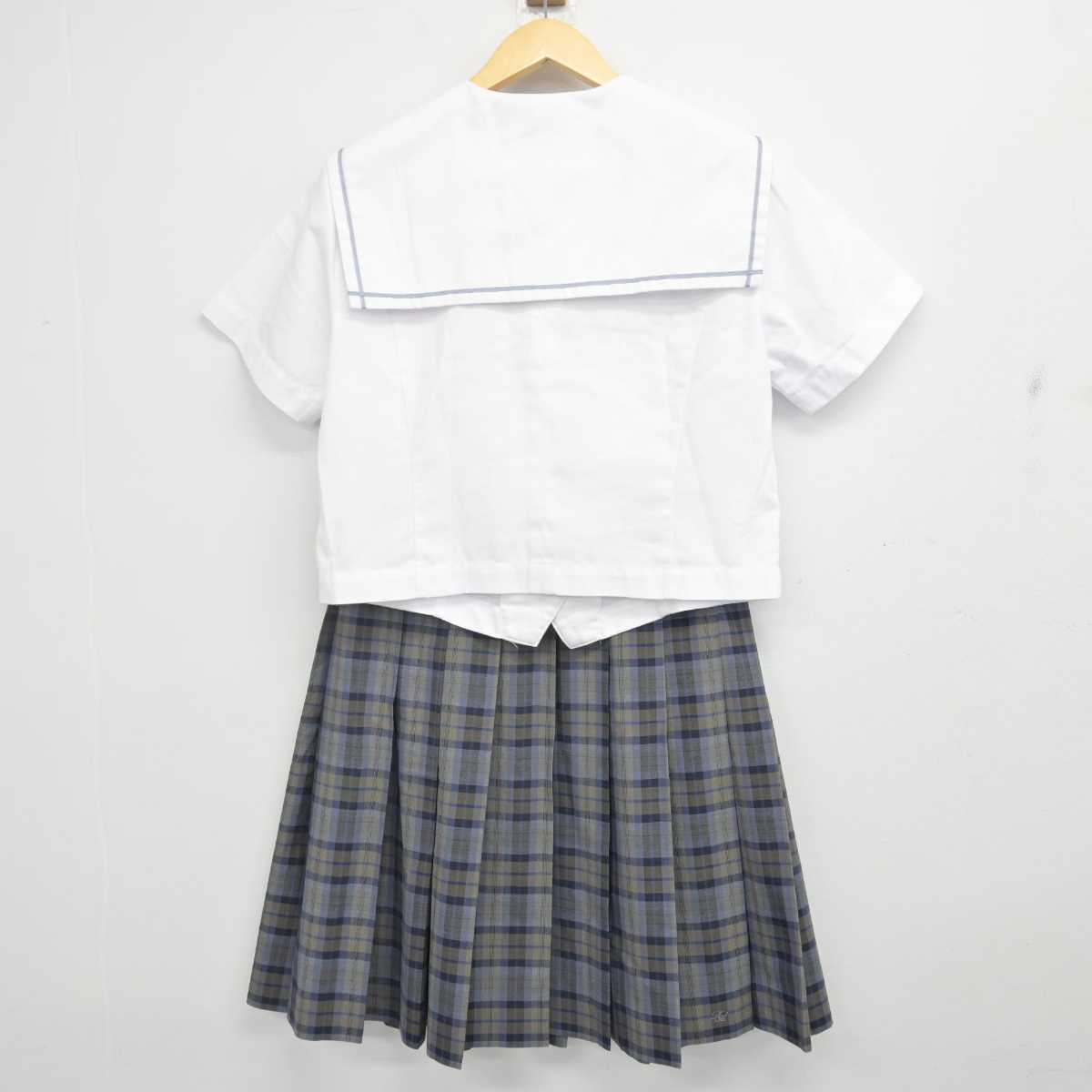 【中古】鹿児島県 蒲生高等学校 女子制服 2点 (セーラー服・スカート) sf070624