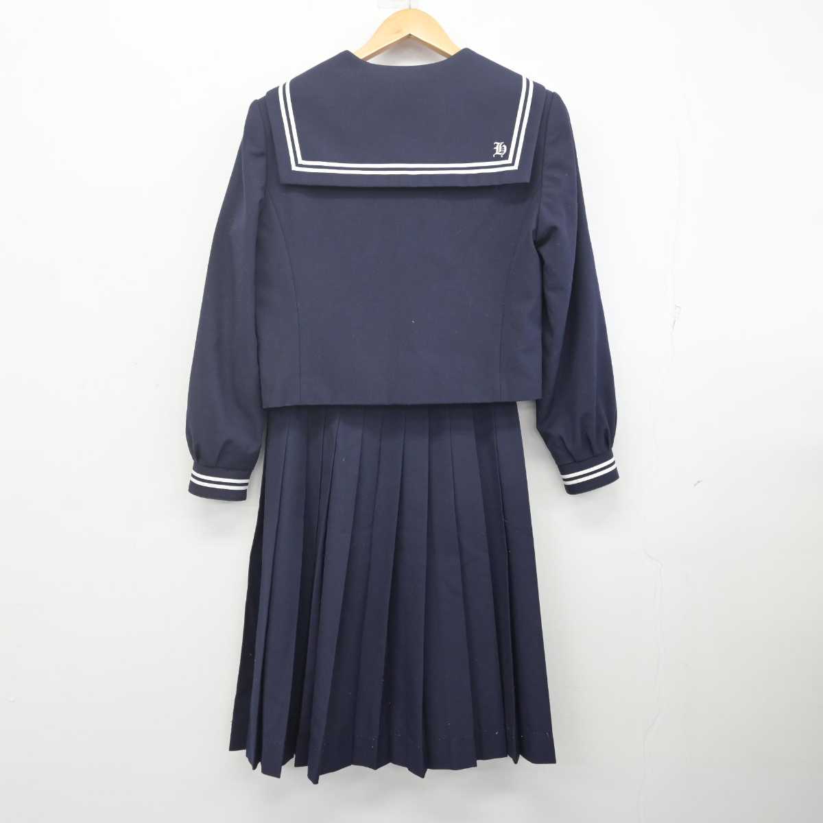 【中古】広島県 尾道東高等学校 女子制服 3点 (セーラー服・スカート) sf070655