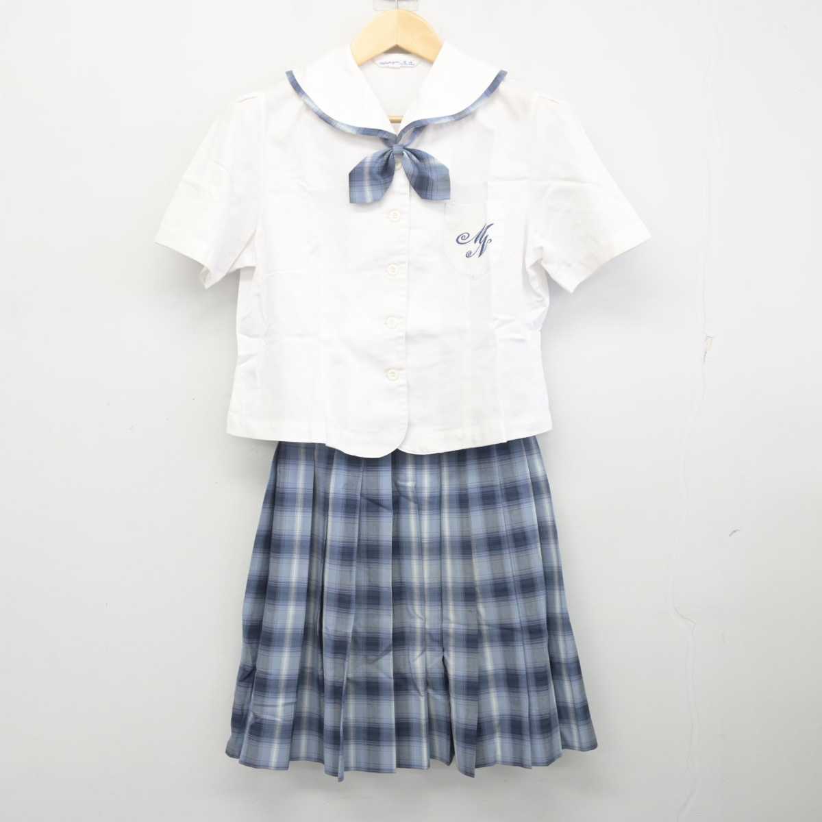 【中古】宮崎県 宮崎日本大学 中学校・高等学校 女子制服 5点 (シャツ・スカート) sf070658