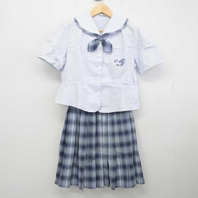 【中古】宮崎県 宮崎日本大学 中学校・高等学校 女子制服 5点 (シャツ・スカート) sf070658