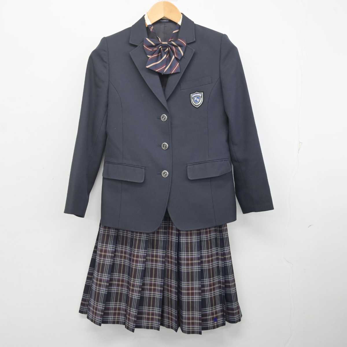 【中古】愛知県 守山高等学校 女子制服 4点 (ブレザー・ニット・スカート) sf070670