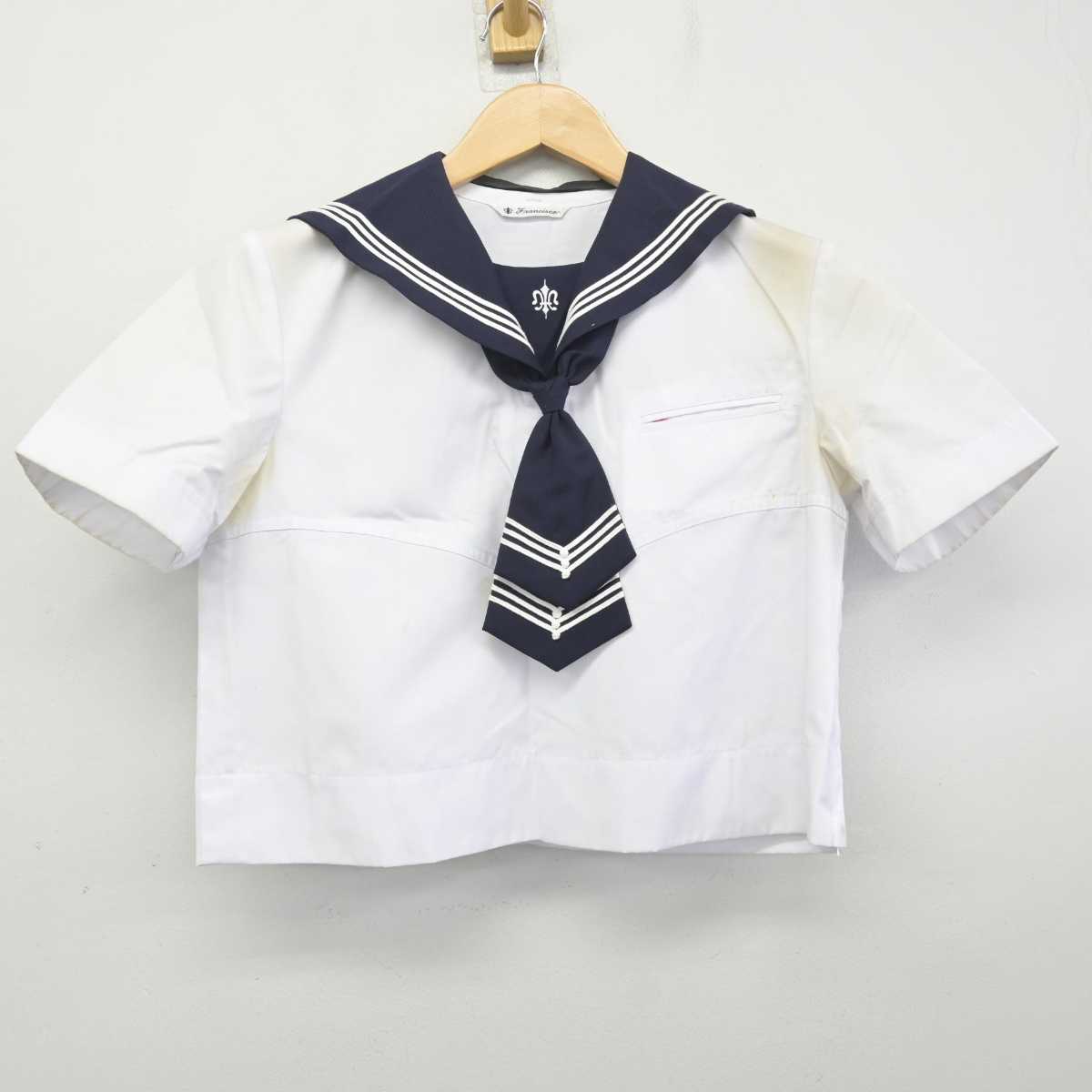 【中古】東京都 白百合学園中学高等学校 女子制服 3点 (セーラー服・スカート) sf070675