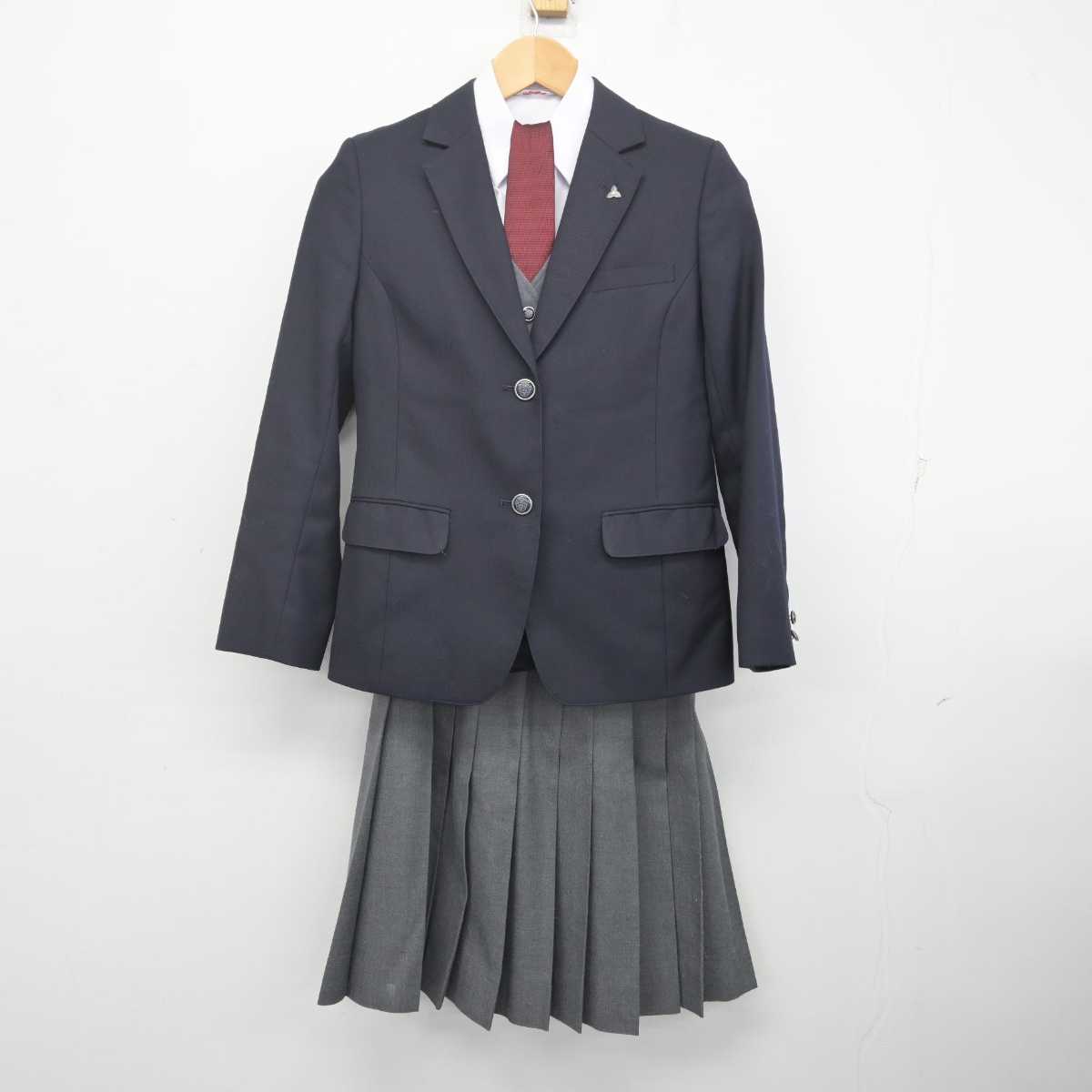 【中古】熊本県 鎮西高等学校/旧制服 女子制服 6点 (ブレザー・ベスト・シャツ・スカート) sf070676