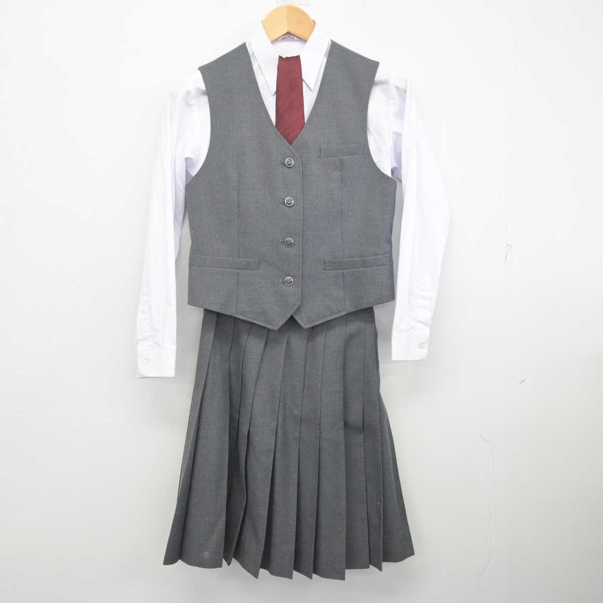 【中古】熊本県 鎮西高等学校/旧制服 女子制服 6点 (ブレザー・ベスト・シャツ・スカート) sf070676