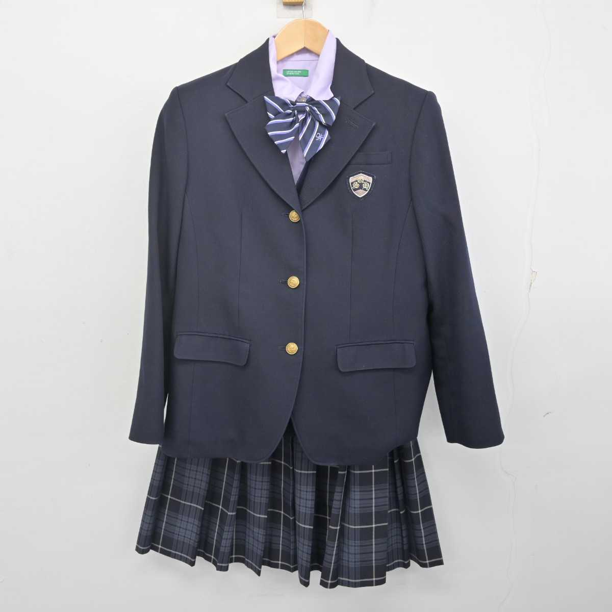 【中古】大阪府  四條畷学園高等学校 女子制服 5点 (ブレザー・ニット・シャツ・スカート) sf070694