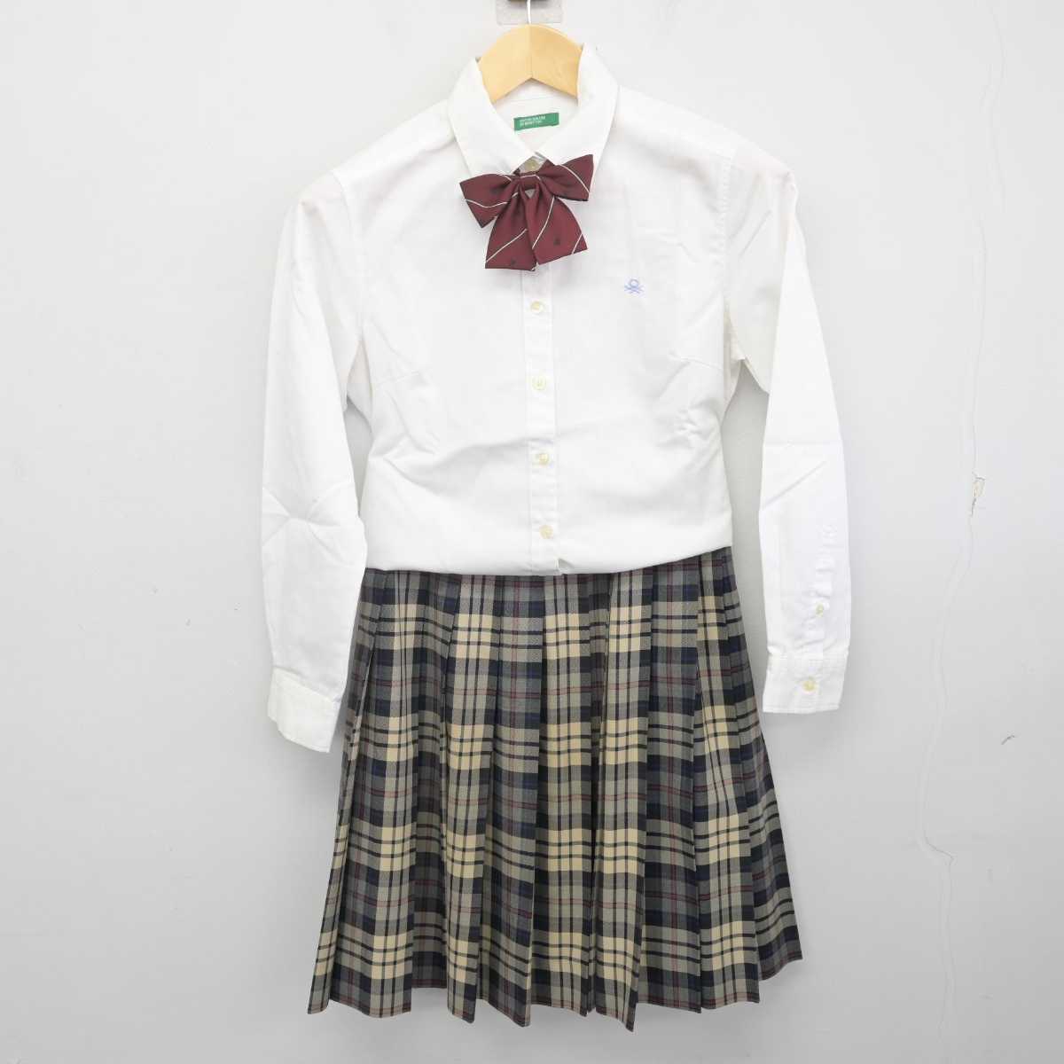 【中古】大阪府 四條畷学園高等学校 女子制服 3点 (シャツ・スカート) sf070696