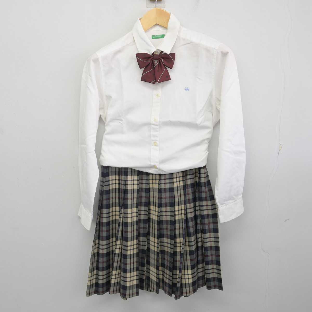 【中古】大阪府 四條畷学園高等学校 女子制服 3点 (シャツ・スカート) sf070697