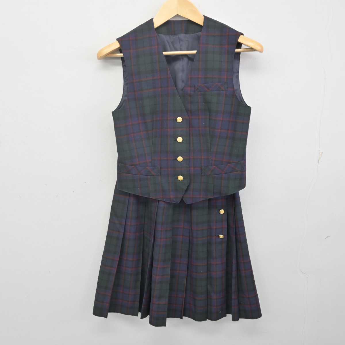 【中古】東京都 鶴川高等学校 女子制服 3点 (ブレザー・ベスト・スカート) sf070726