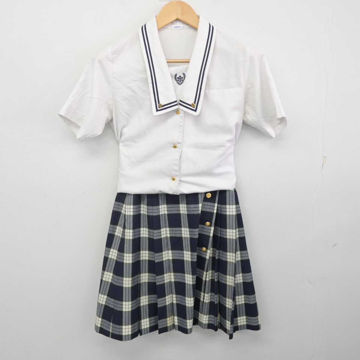 【中古】東京都 鶴川高等学校 女子制服 3点 (シャツ・スカート) sf070727