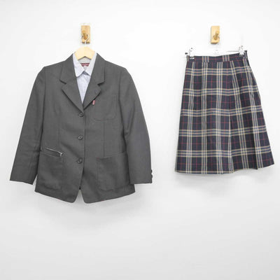 【中古】京都府 立命館宇治中学校 女子制服 3点 (ブレザー・シャツ・スカート) sf070740