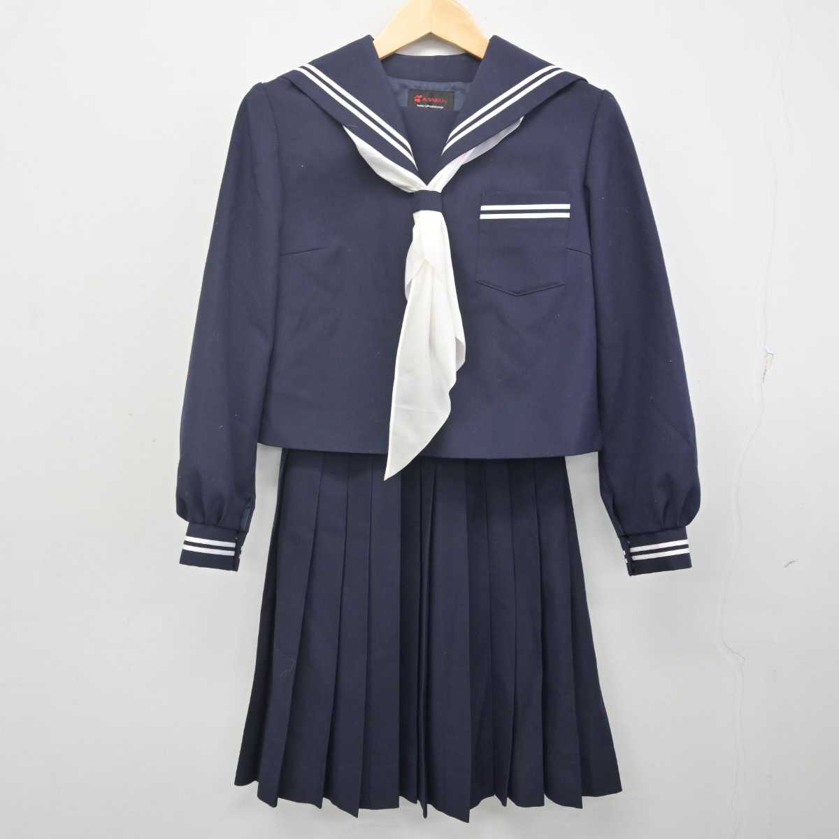 【中古】広島県 日比崎中学校 女子制服 3点 (セーラー服・スカート) sf070755