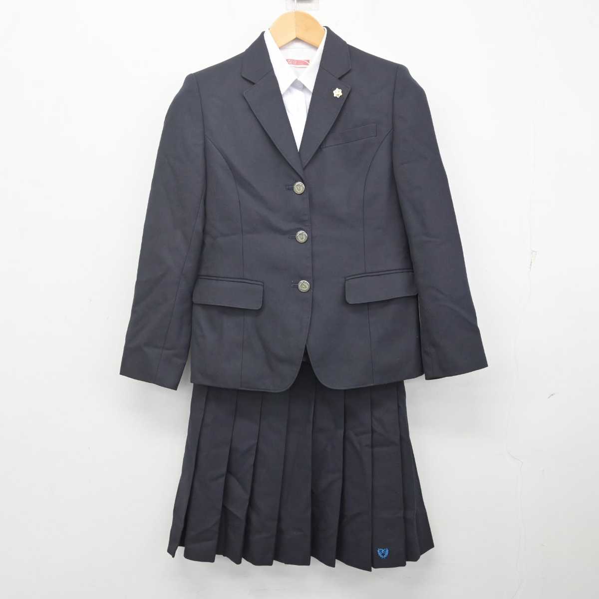 【中古】熊本県 湧心館高等学校 女子制服 4点 (ブレザー・シャツ・スカート) sf070778