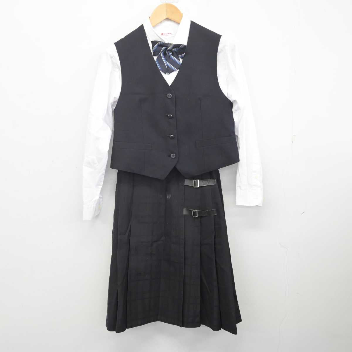 【中古】東京都 東京都市大学等々力中学校・高等学校 女子制服 5点 (ブレザー・ベスト・シャツ・スカート) sf070784