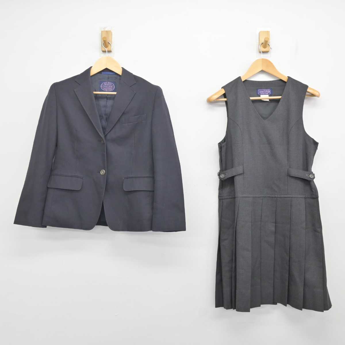 【中古】兵庫県 神戸市立丸山中学校 女子制服 2点 (ブレザー・ジャンパースカート) sf070794