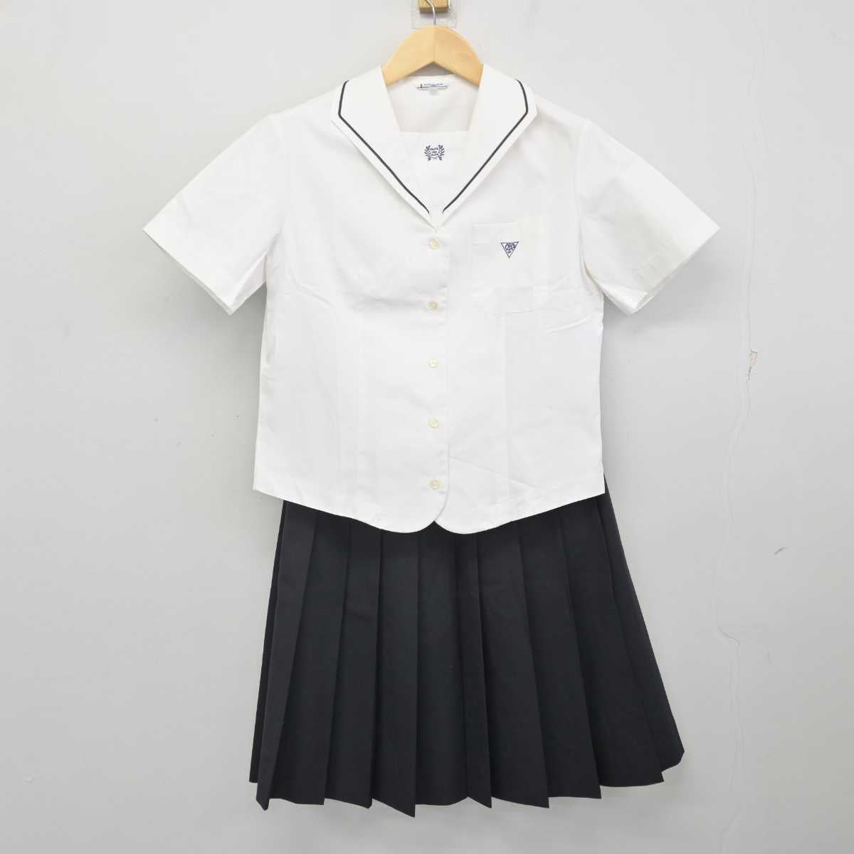 【中古】兵庫県 日ノ本学園高等学校 女子制服 3点 (セーラー服・スカート) sf070816