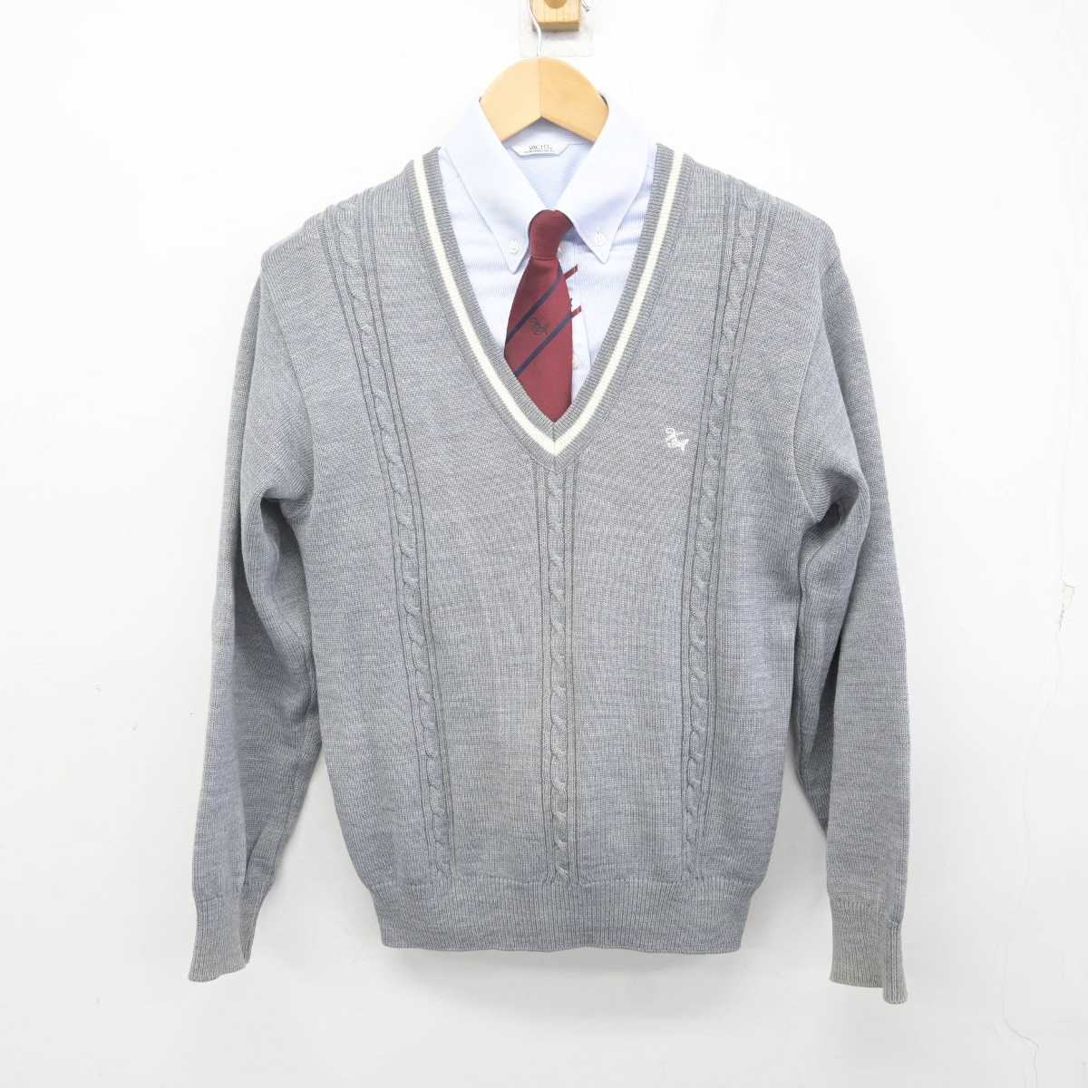 【中古】熊本県 菊池農業高等学校 女子制服 3点 (ニット・シャツ) sf070819