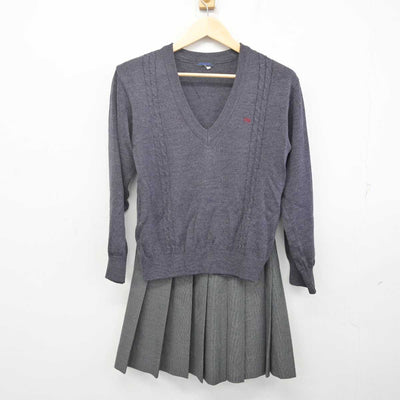 【中古】静岡県 静岡北高等学校 女子制服 2点 (ニット・スカート) sf070824