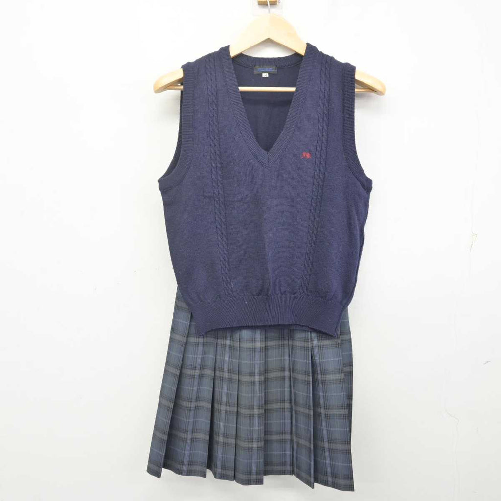 中古】静岡県 静岡北高等学校 女子制服 2点 (ニットベスト・スカート) sf070825 | 中古制服通販パレイド