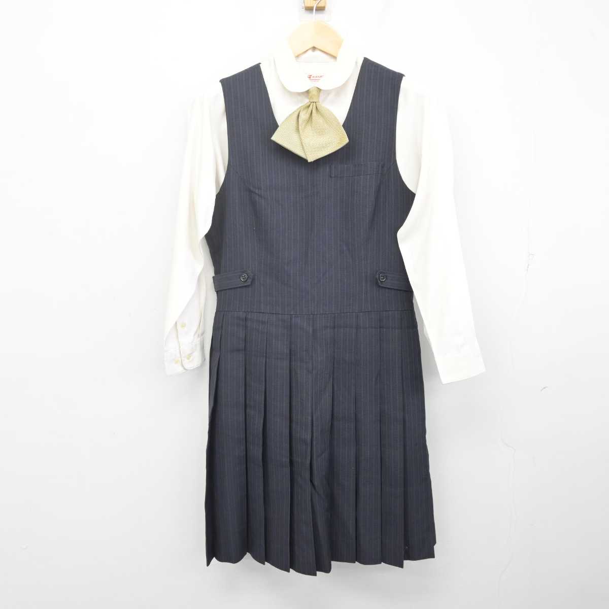 【中古】静岡県 藤枝順心高等学校 女子制服 5点 (ブレザー・シャツ・ジャンパースカート) sf070836