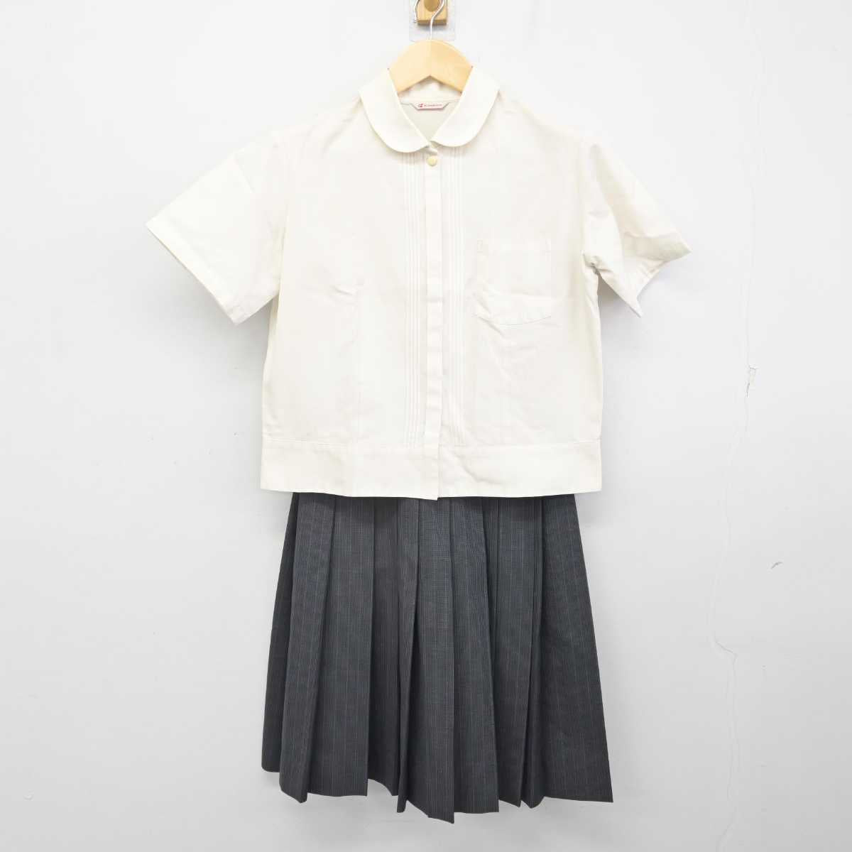 【中古】静岡県 藤枝順心高等学校 女子制服 2点 (シャツ・スカート) sf070838