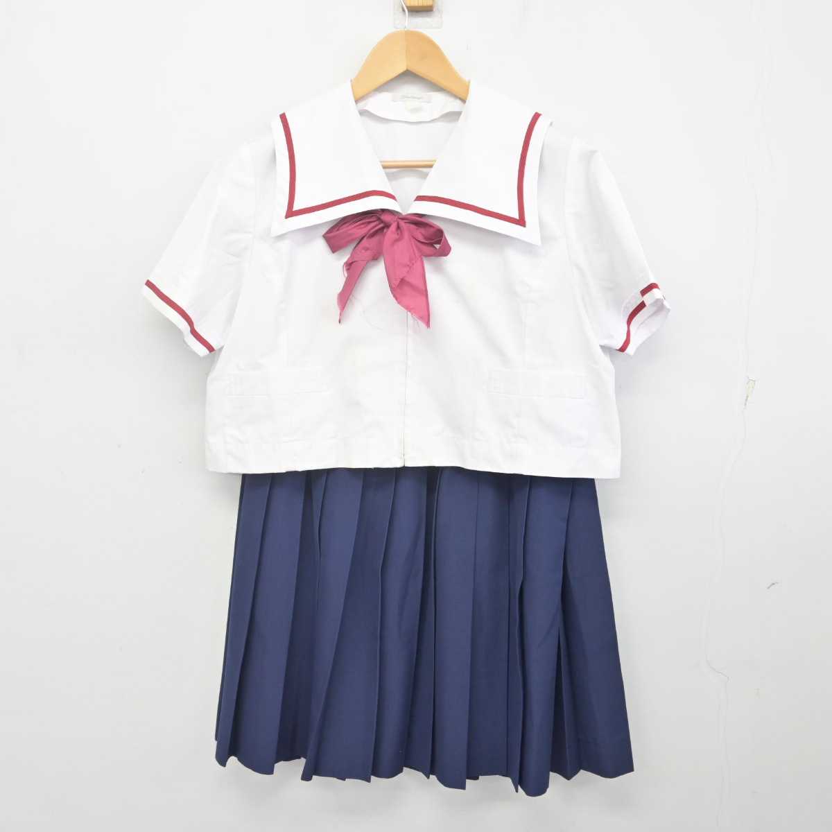 【中古】鳥取県 米子市立加茂中学校 女子制服 3点 (セーラー服・スカート) sf070851