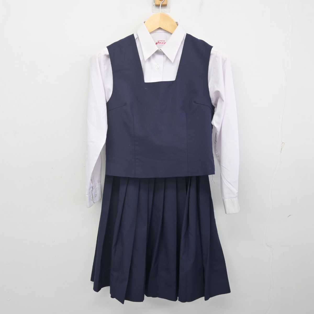 【中古】埼玉県 本太中学校 女子制服 4点 (ブレザー・ベスト・シャツ・スカート) sf070865