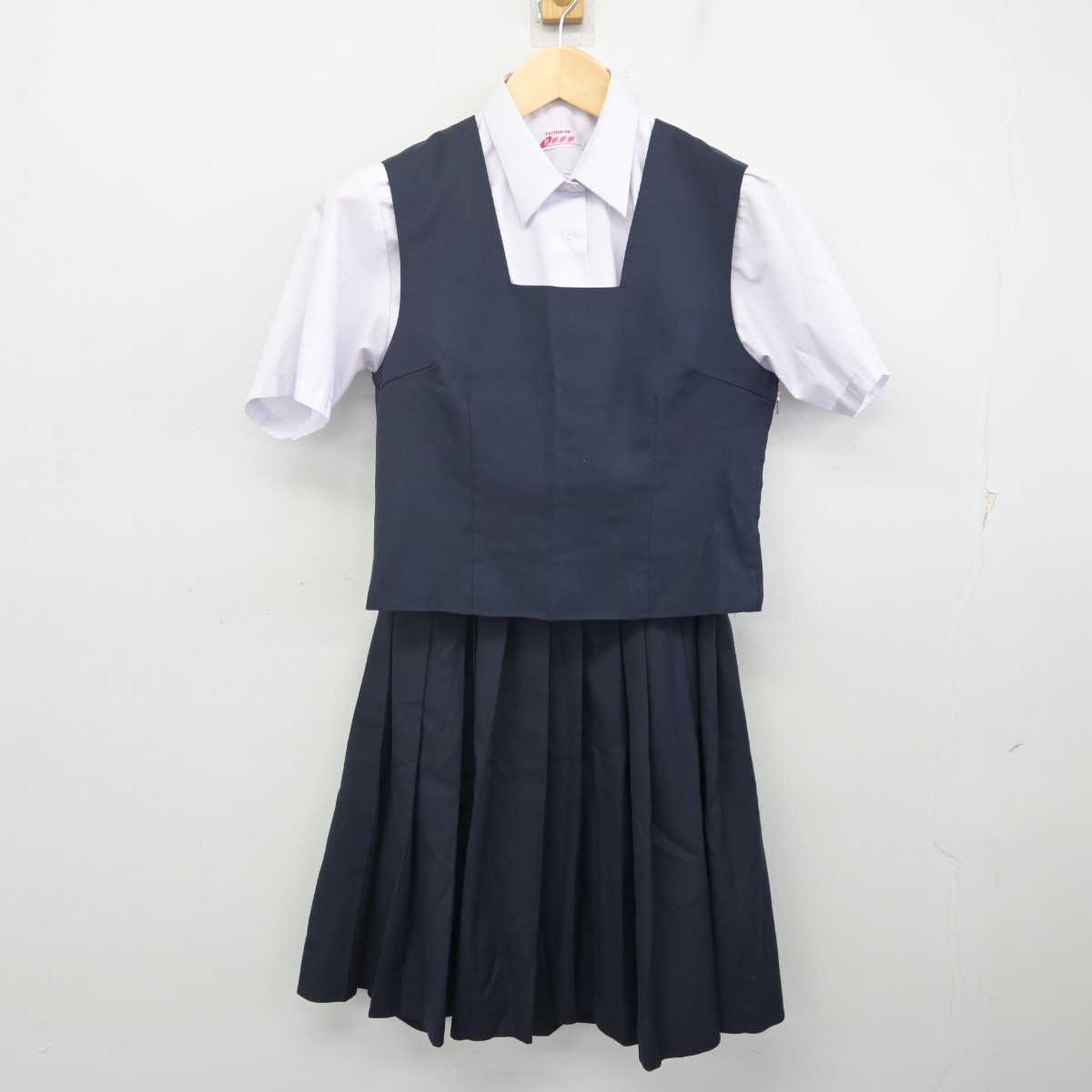 【中古】埼玉県 本太中学校 女子制服 3点 (ベスト・シャツ・スカート) sf070866