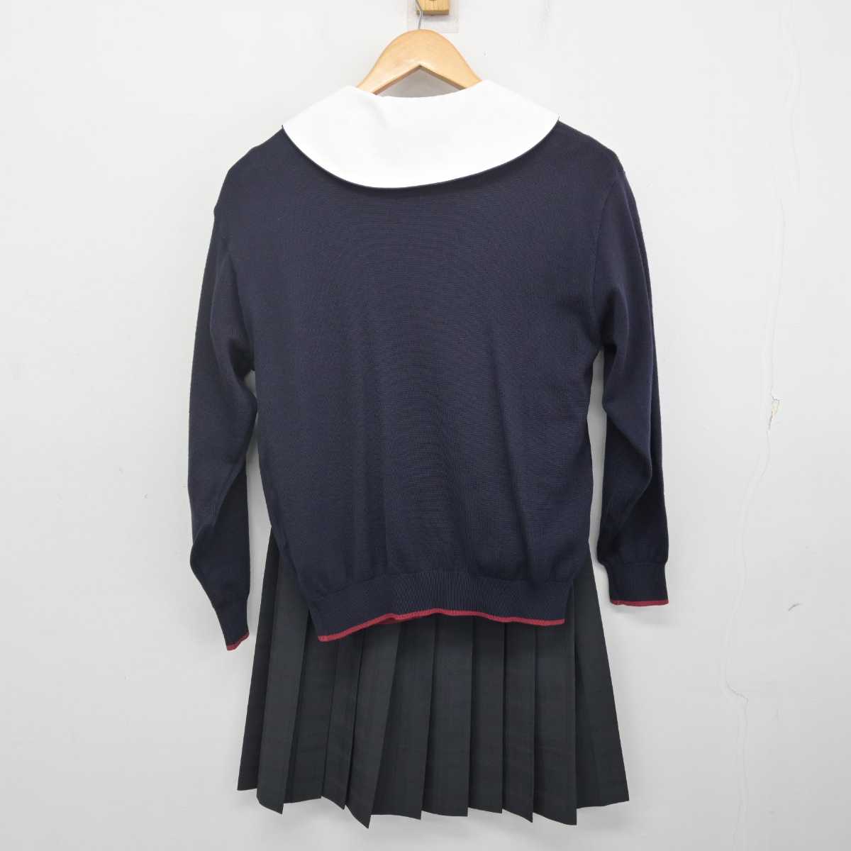 【中古】兵庫県 親和中学校 女子制服 3点 (ニット・ブラウス・スカート) sf070881