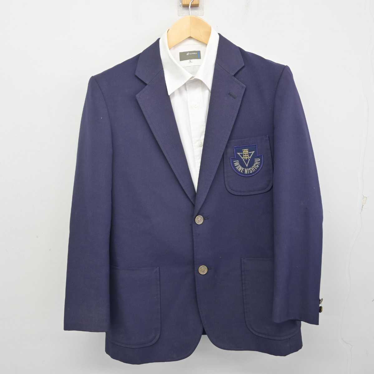 【中古】千葉県 岩根西中学校 男子制服 2点 (ブレザー・シャツ) sf070888