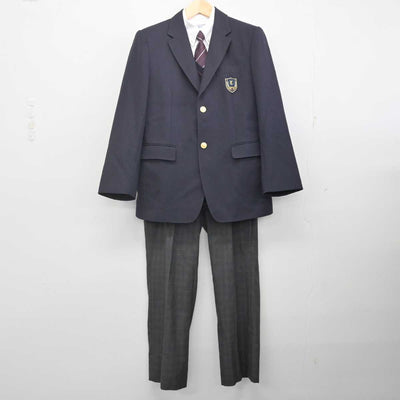 【中古】石川県 鶴来高等学校 男子制服 5点 (ブレザー・ニット・シャツ・ズボン) sf070911