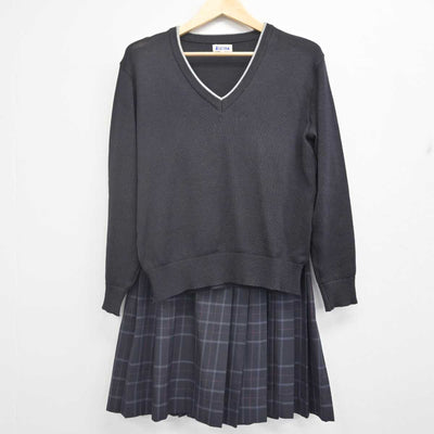 【中古】東京都 日本大学鶴ヶ丘高等学校 女子制服 2点 (ニット・スカート) sf070957