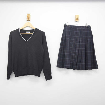 【中古】東京都 日本大学鶴ヶ丘高等学校 女子制服 2点 (ニット・スカート) sf070957