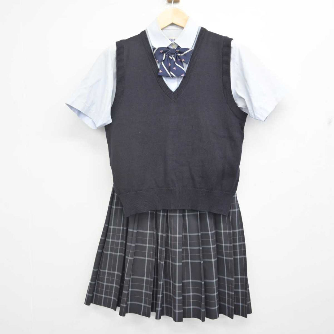 中古】東京都 日本大学鶴ヶ丘高等学校 女子制服 4点 (ニット