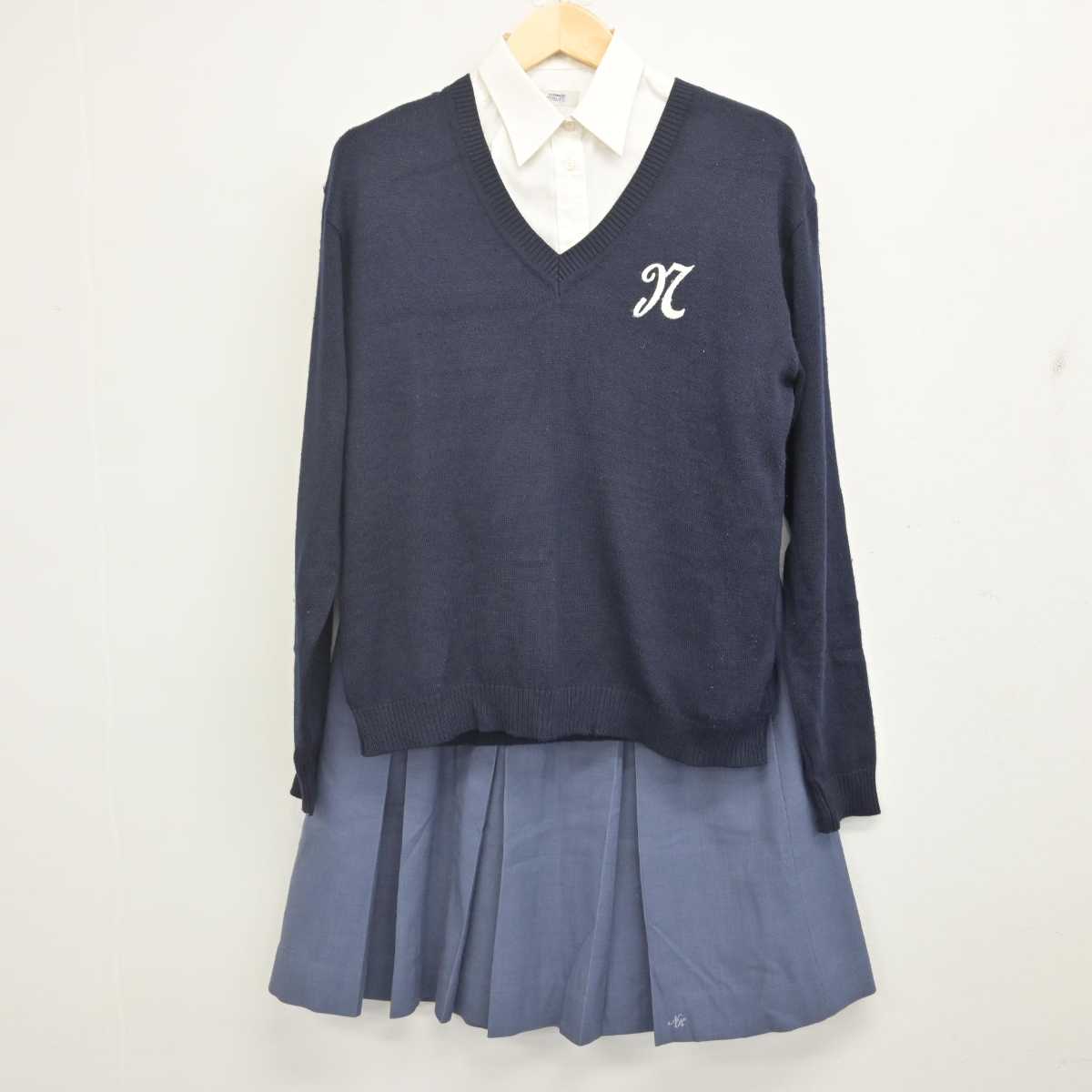 【中古】宮城県 名取北高等学校 女子制服 6点 (ブレザー・ニット・シャツ・スカート) sf070959