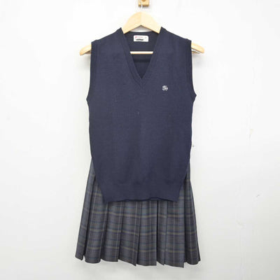 【中古】滋賀県 伊香高等学校 女子制服 4点 (ブレザー・ニットベスト・スカート) sf070966