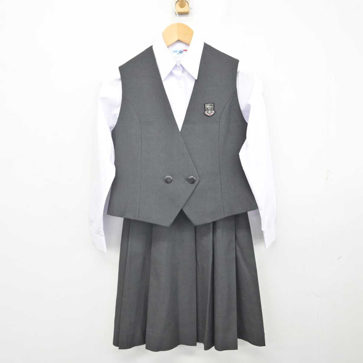 【中古】埼玉県 星野高等学校 女子制服 5点 (ブレザー・ベスト・シャツ・スカート) sf070979