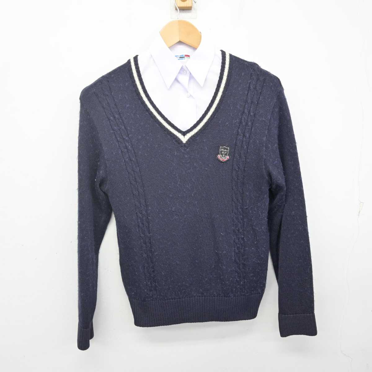 【中古】埼玉県 星野高等学校 女子制服 2点 (ニット・シャツ) sf070980