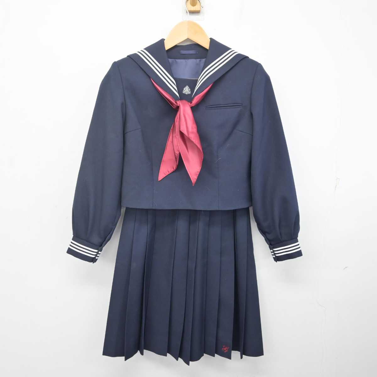 【中古】埼玉県 本庄高等学校 女子制服 4点 (セーラー服・セーラー服・スカート) sf070997