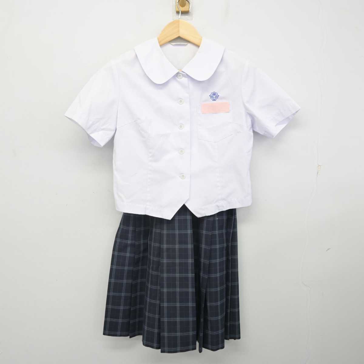 【中古】大分県 賀来小中学校 女子制服 2点 (シャツ・スカート) sf071001