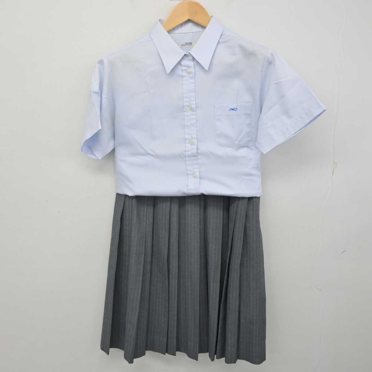 【中古】兵庫県 六甲アイランド高等学校 女子制服 2点 (シャツ・スカート) sf071013