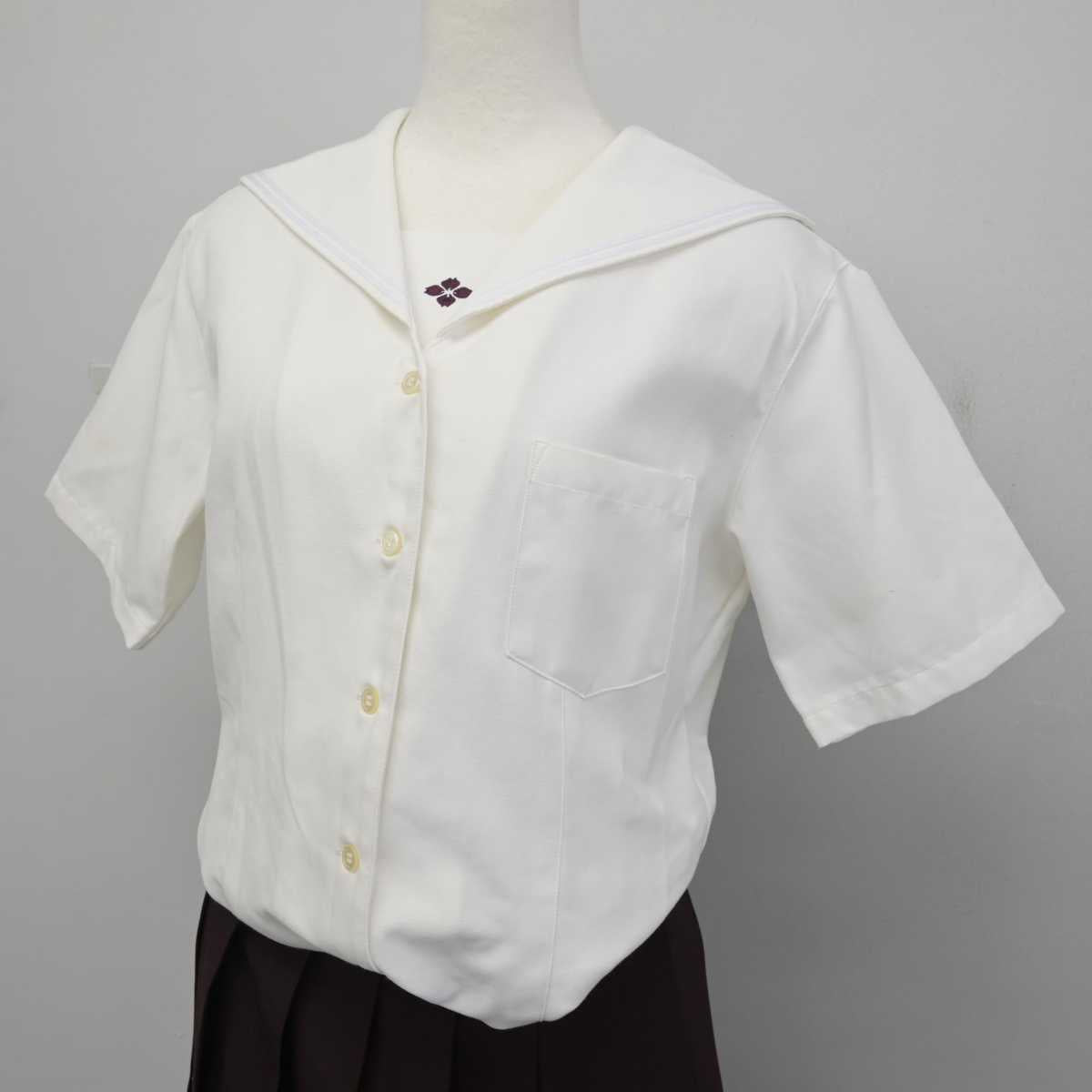 【中古】群馬県 共愛学園中学校・高等学校 女子制服 3点 (ベスト・ブラウス・スカート) sf071021