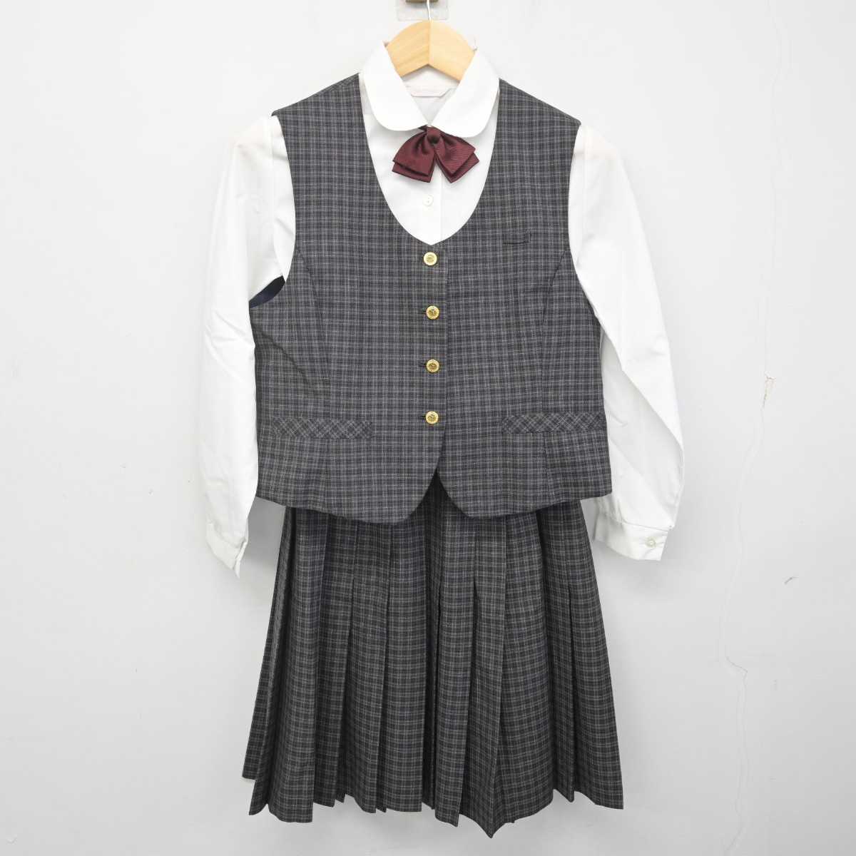 【中古】埼玉県 児玉中学校 女子制服 5点 (ブレザー・ベスト・シャツ・スカート) sf071028