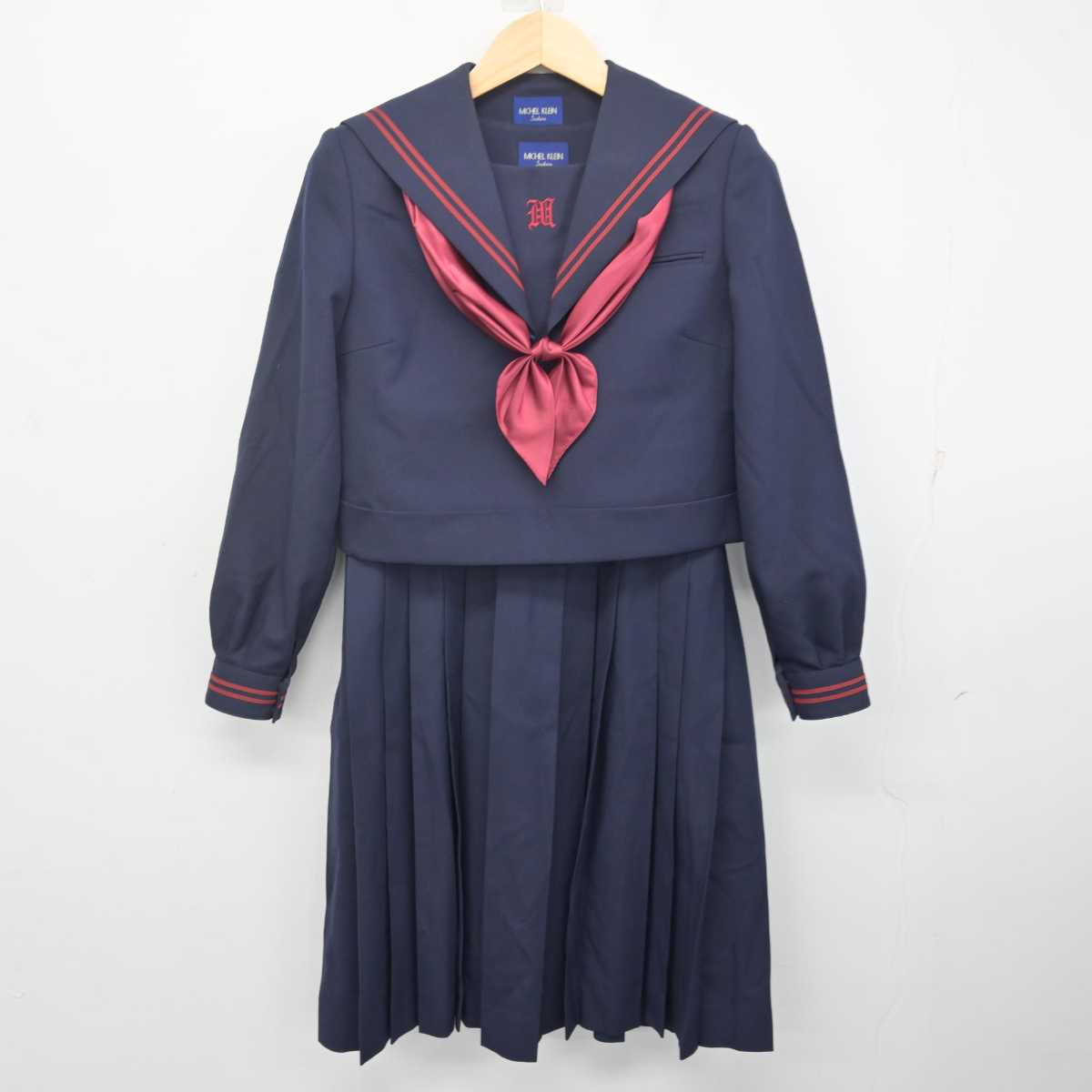 【中古】福岡県 南曽根中学校 女子制服 3点 (セーラー服・ジャンパースカート) sf071047