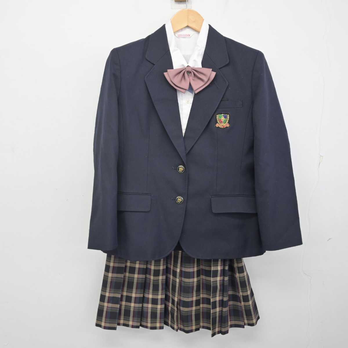 【中古】奈良県 新庄中学校 女子制服 4点 (ブレザー・シャツ・スカート) sf071048